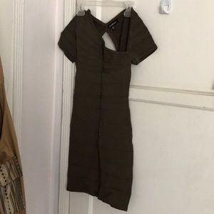 BEBE Green mini bandage Dress .